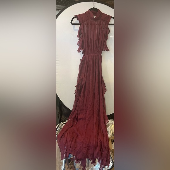 Shona Joy Dresses & Skirts - Shona Joy Wine Maxi Dress with Ruffles